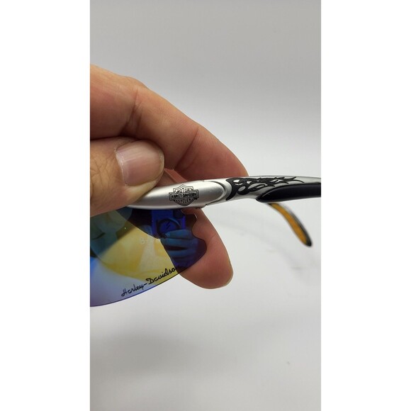 HARLEY DAVIDSON Biker Gray Riding Sunglasses  Mirror Blue Lens  B -D Z87+ - Picture 7 of 9